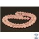 Perles semi précieuses en quartz rose de Madagascar - Ronde/6 mm - Grade AA