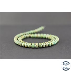 Perles en turquoise verte Kingman d'Arizona - Rondes/5mm