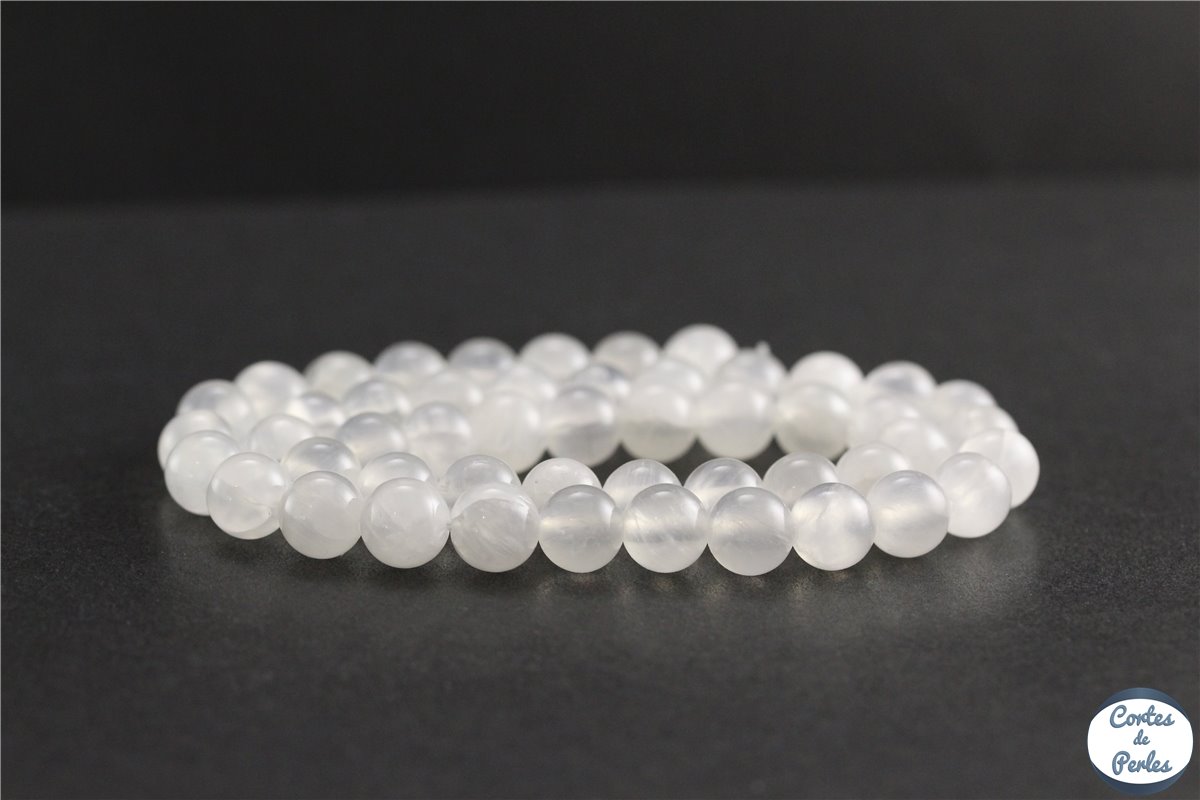 45 perles rondes en apatite 8 mm - Perles à tout va