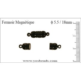 Fermoirs magnétiques - 5,5 mm - Noir