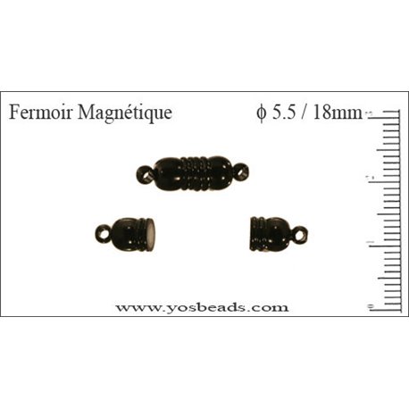 Fermoirs magnétiques - 5,5 mm - Noir