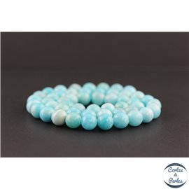 Perles en hémimorphite bleue du Mexique - Rondes/8mm - Grade A