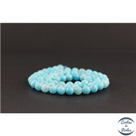 Perles en hémimorphite bleue du Mexique - Rondes/6mm - Grade A