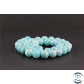 Perles en hémimorphite bleue du Mexique - Rondes/10mm - Grade A