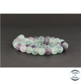 Perles dépolies en fluorite d'Afrique du Sud - Rondes/8mm - Grade A