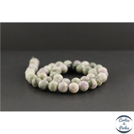 Perles en serpentine peace de Birmanie - Rondes/8.5mm