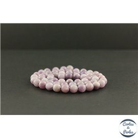 Perles en lépidolite violette de Madagascar - Rondes/6mm - Grade A