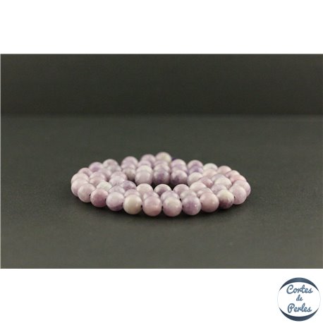 Perles en lépidolite violette de Madagascar - Rondes/6mm - Grade A