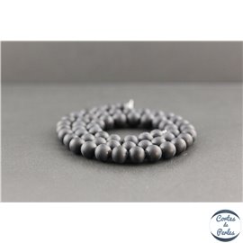 Perles dépolies en obsidienne du Mexique - Rondes/6mm - Grade A