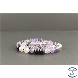 Perles en fluorite violette d'Afrique du Sud - Rondes/8mm - Grade A