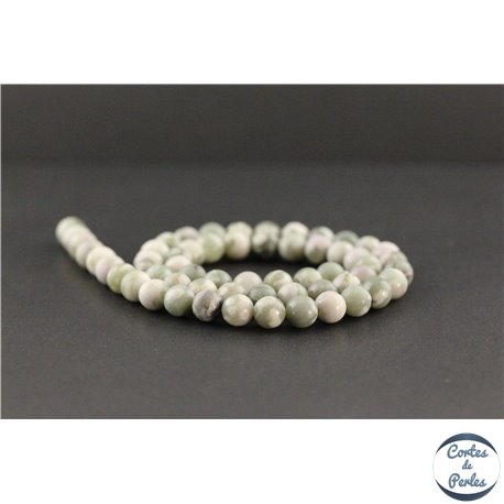 Perles en serpentine peace de Birmanie - Rondes/6.5mm