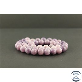 Perles en lépidolite violette de Madagascar - Rondes/8.5mm - Grade A