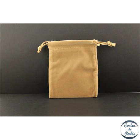 Lot de 10 pochettes en velour beige - 8x10cm