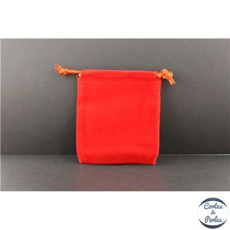 Lot de 10 pochettes en velour rouge - 8x10cm