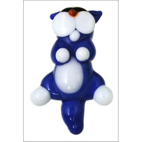 Grossiste Pendentif En Verre Chats 42 Mm Bleu Discount