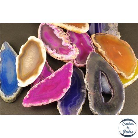 Pendentifs en Agate - Chips/50 mm - Multicolore