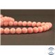 Perles semi précieuses en jade mashan - Rondes/6 mm - Rose Pâle